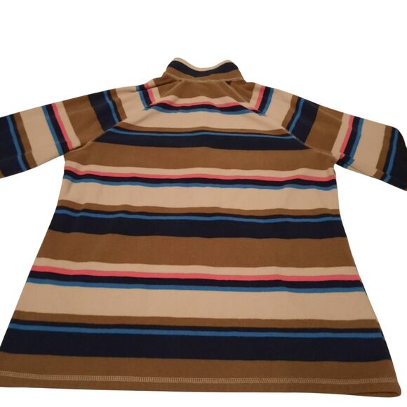 Eddie Bauer Women’s L 1/4 Zip Fleece Pullover Striped Mock Neck Multicolor Top - Picture 4 of 4
